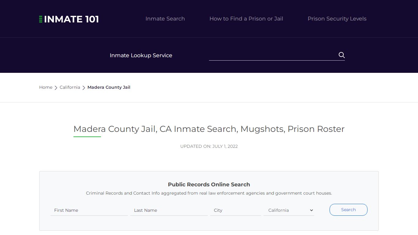 Madera County Jail, CA Inmate Search, Mugshots, Prison ...